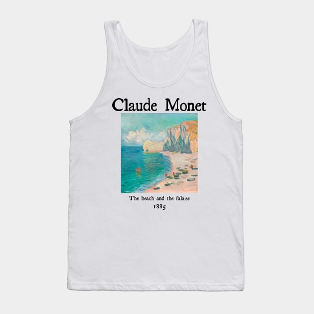 The beach and the falaise by Claude Monet Tank Top by Cleopsys